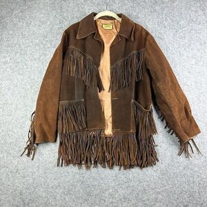 Vintage Pypsa Brown Suede Fringe Jacket Size 38 Western Boho Rodeo Ranch READ*